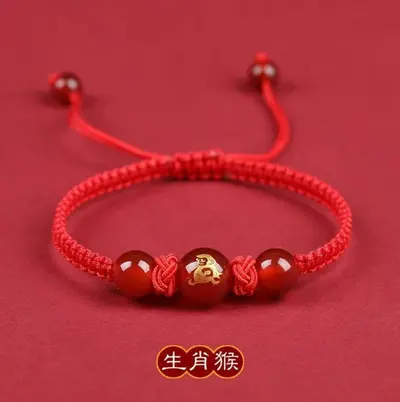 2026 Pferdjahr zwölf Tierkreiszeichen rote Schnur Armband Herren und Damen Geburtsjahr geflochtenes rotes Seil Drache Pferd Ratte Hase Rind Armband - 13