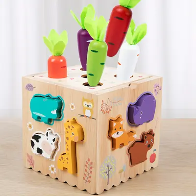 Holz-Formsortierspielzeug, 8-in-1 Montessori-Intelligenz-Box, Lernpuzzle für Kinder - 3