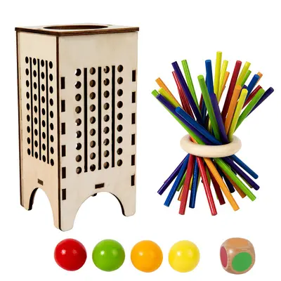 Ahşap zar oyunu renkli ahşap sopa tahta oyunu Montessori erken çocukluk aile interaktif eğitici erken eğitim oyuncaklar - 8