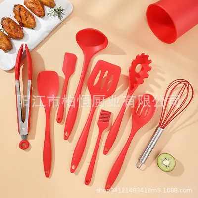 11-piece silicone kitchen utensil set non-stick cooking spatula cooking scraper oil brush kitchen cooking spatula in stock - 2