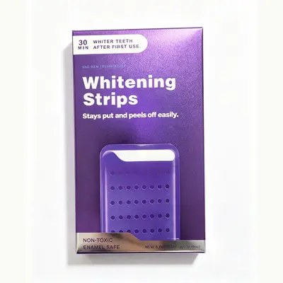 Purple Teeth Whitening Strips, Removes Yellow and Black Stains, No Residue - 6
