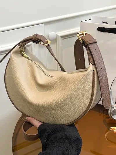 Winter Dumpling Bag Women's Soft Leather Single Shoulder Crossbody Bag - 2