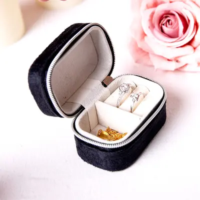 Exquisite New French Jewelry Storage Box Small Portable Travel Accessories Jewelry Organizer Box Earring Ring Storage - 8