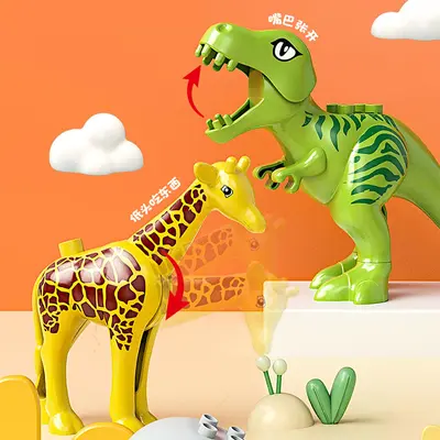 LEGO-Compatible Large Brick Animal Accessories, Dinosaurs, Lions and Elephants - 4