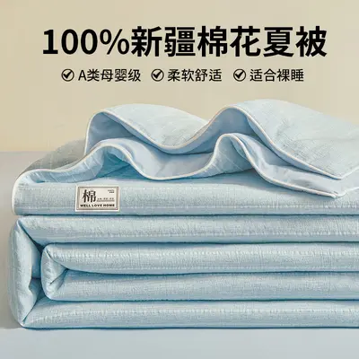Class A Mother and Baby Grade Pure Cotton Summer Quilt 100% Xinjiang Cotton Summer Duvet Air Conditioning Quilt Full Cotton Children's Thin Bedding - 7