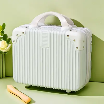 Maßgeschneiderte Handgepäck-Kosmetikkoffer 14 Zoll, kleine Reisekoffer, Zahlenkombinationskoffer, Reisekoffer, Bordgepäck Macaron-Farben Bordgepäckkoffer