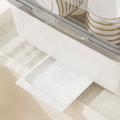 Kitchen storage box large capacity with draining rack - 5