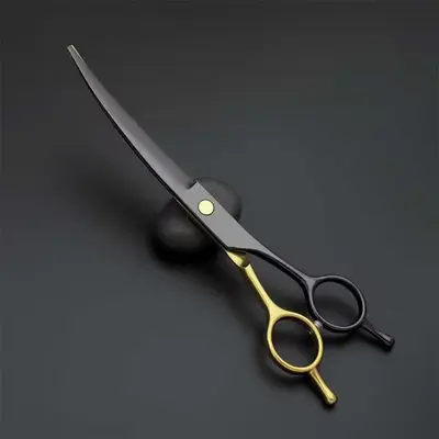 Ножницы для груминга домашних животных 7 дюймов Black Gold, набор, подходит для собак и кошек крупных и мелких пород, прямые ножницы для красоты питомцев, изогнутые ножницы, филировочные ножницы, ножницы для стрижки шерсти собак