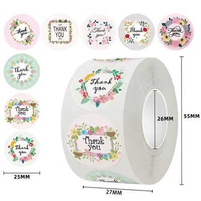 Thank You Stickers, Floral Seal Stickers for Baking Paper Envelopes - 11