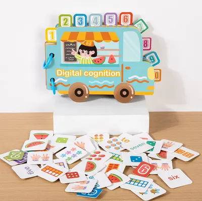 Montessori Quiet Book Magnetic Sticker Book Number Recognition Ages 3-6 - 8