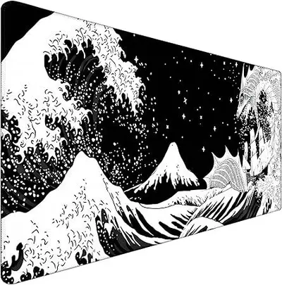 Black Anti-Slip Mouse Pad, Custom Design, Stitched Edges - 12