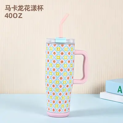 40 Oz Çift İçecekli Paslanmaz Çelik Termos Bardak, Pipetli, Büyük Kapasiteli - 12
