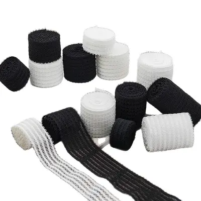 Elastik Örme Kemer Bandı 3-4-5,5-8-10 cm Siyah ve Beyaz - 6