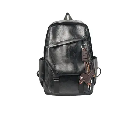 Soft Leather Retro Backpack with Water-Resistant Laptop Compartment - 5