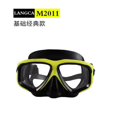 Silicone Swim Goggles and Tempered Glass Diving Mask for Adults - 11