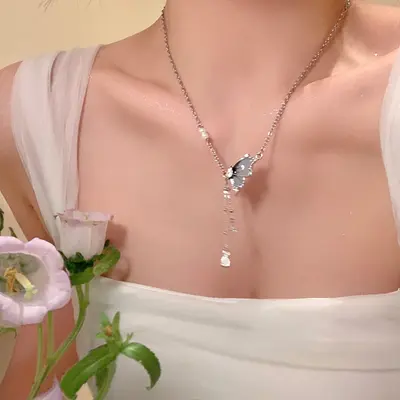 Titangold Damenkette mit Perlenkette - 8