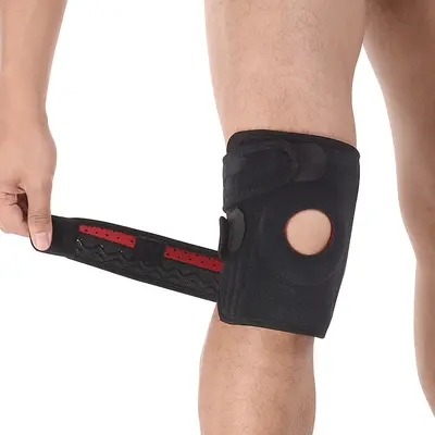 Silicone Anti-Slip Sports Knee Pads with Spring Support, for Running and Basketball