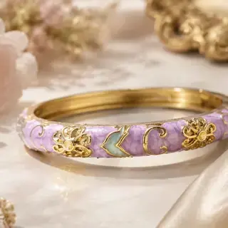 Emaye işi saray bilezik, cloisonné bayan takı - 13