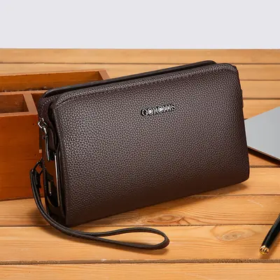 Herren-Handtasche mit Fingerabdruckschloss, großes Fassungsvermögen, diebstahlsicher - 10