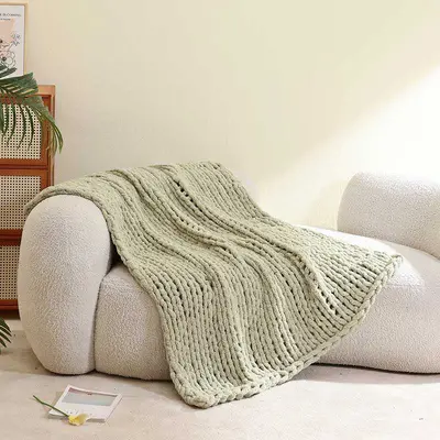 Bohemian Knitted Camping Blanket, Thick Sofa Throw - 9