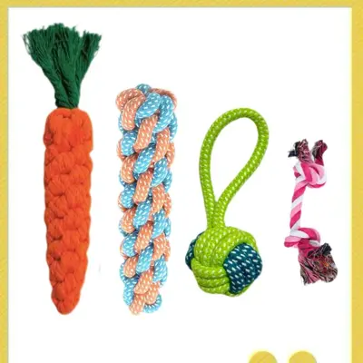 Chew-Resistant Cotton Rope Dog Toy Set for Small and Medium Dogs - 7