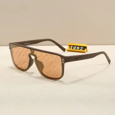 Retro Unisex Tek Parça Rüzgar Gözlüğü, Harfli Modern Güneş Gözlüğü - 5