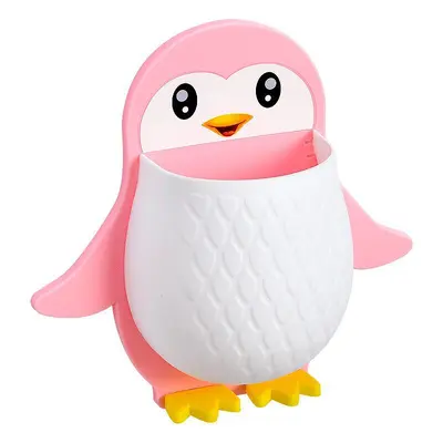 Niedlicher Pinguin Regal Kosmetik Aufbewahrungsbox Badezimmer Wandmontage Zahnbürsten Zahnpflege Box Nachttisch Organizer Aufbewahrungsregal - 8