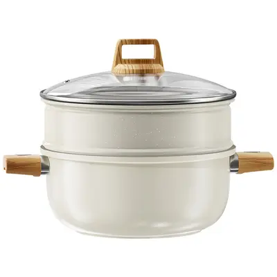 Ceramic Soup Pot, Non-Stick, Double-Handle, for Gas and Induction Cooktops - 5