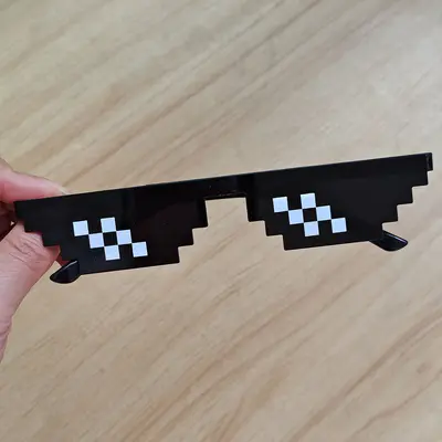 Mosaic Pixel Party Sunglasses, Black, Personalizable - 10