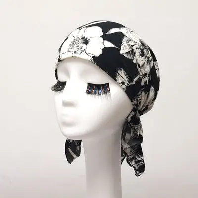 Pirate Tricorn Hat, Chemo Head Wrap Cap, Thin Breathable Adult Hat - 2