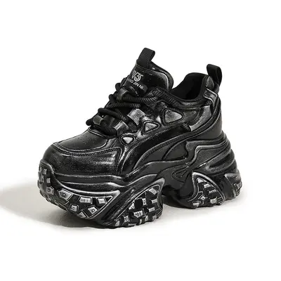 Women's Platform Dad Shoes, Height-Increasing, Retro Distressed Look - 7