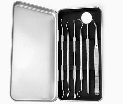 Dental care kit, stainless steel, 6-piece - 8