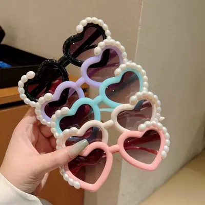Children's Heart-Shaped Sunglasses Cute Performance Photo Prop - 3
