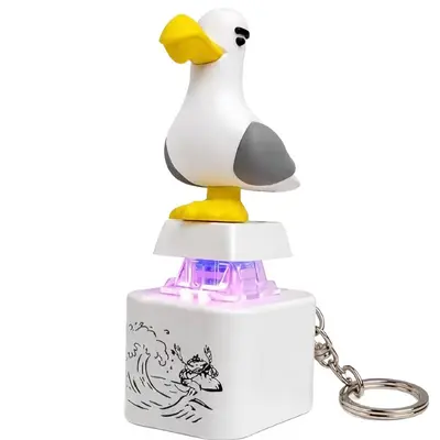 Stress Relief Toy Keychain, Mine Seagull Button, Sound and Light