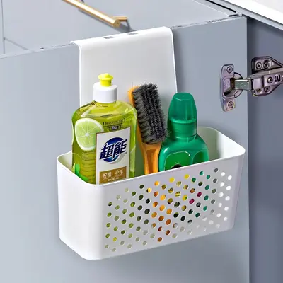 Wall-mounted kitchen cabinet door storage rack