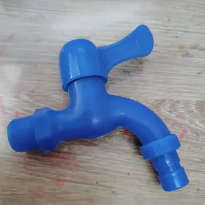 Kunststoff-Außenwasserhahn, Keramikkartusche, Blau-Beige - 7