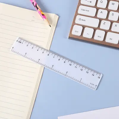 15 cm Plastic Straight Ruler, Multifunctional Black Scale School Ruler - 9