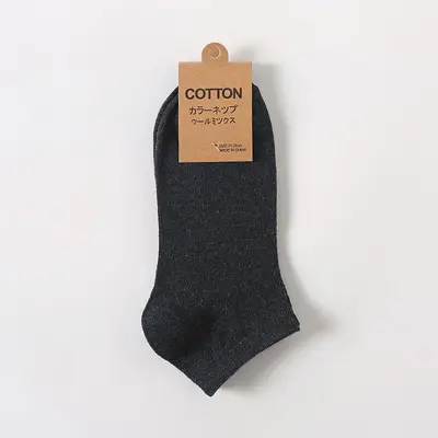 Dropshipping men's solid color cotton no-show socks, casual men's short socks, non-slip cotton socks wholesale. - 11