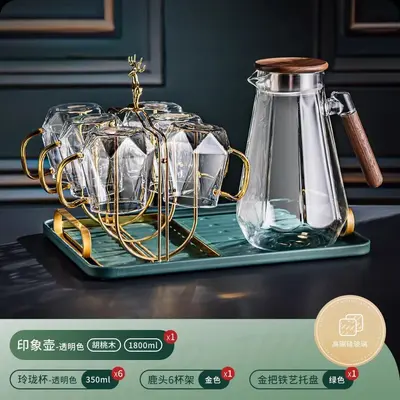 Hitzebeständiges Glas-Wasserkanneset, 5-teilig mit Teekanne - 12