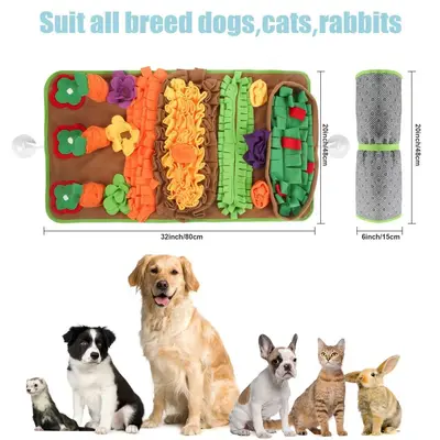 Dog Sniffing Mat for Slow Feeding Training, Fleece, Indoor and Outdoor - 4
