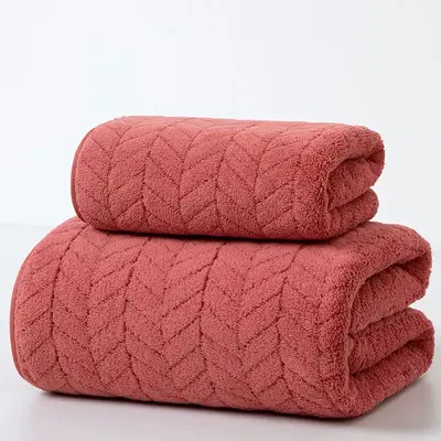 Grenzüberschreitende Etikettierung Temu Dropshipping Handtuch Korallenfleece Handtuch Weizenmuster Handtuch Einfasstes großes Badetuch Strandtuch - 11