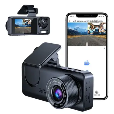 Araç kamerası üç lens kayıt, Full HD, gece görüşü, 2 inç
