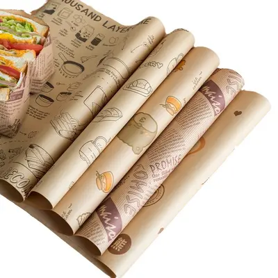 Oil-absorbent, coated, moisture-resistant frying paper for home use, sandwich burger wrap paper - 5