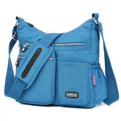 Women's Waterproof Nylon Crossbody Shoulder Bag Floral Pattern - 12