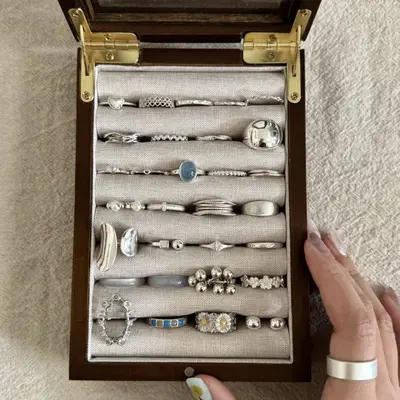 S925 Sterlingsilber einfacher Ring für Damen - 1
