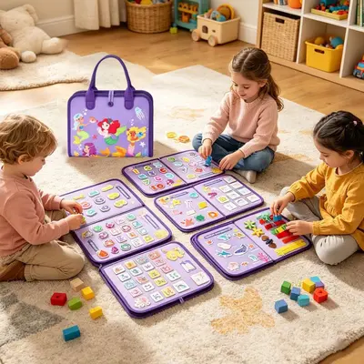 Felt busy board Montessori quiet learning activity book