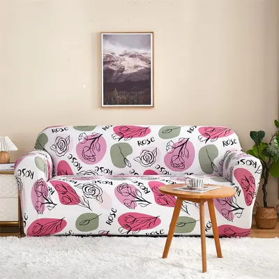 Stretch Milk-Seide Sofabezug mit Druck Universal Vier-Jahreszeiten-Sofabezug Sofaüberzug komplette Abdeckung Zweisitzer-Sofabezug - 9