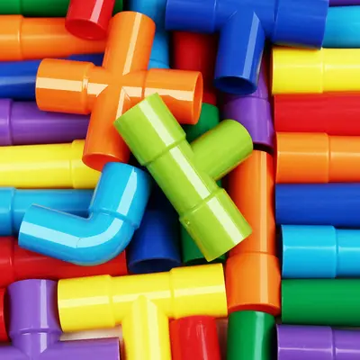 Çocuk Boru Blokları Zeka Geliştirici Plastik Geçmeli Yapı Oyuncağı