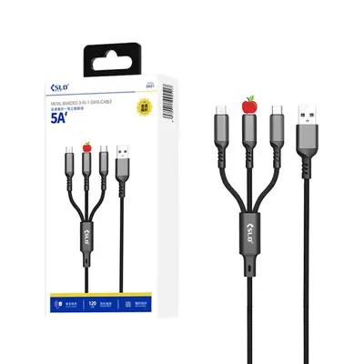 Saisino 3-in-1 fast charging cable, compatible with iPhone, Huawei, Xiaomi