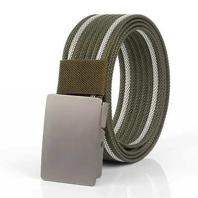 Men's Automatic Buckle Canvas Belt Imitation Nylon Outdoor Comfortable Military Training Shorts Belt Versatile Tactical Belt - 7